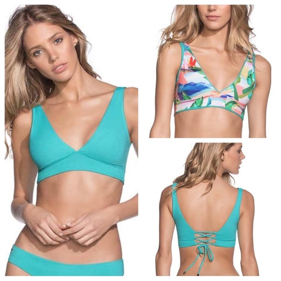 New! Maaji reversible aquatic allure bikini top tropical floral 14447 - Picture 1 of 16